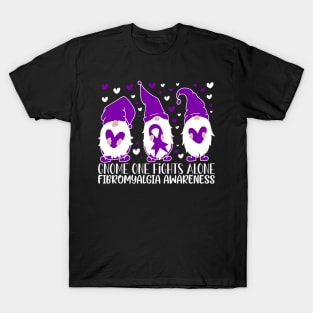 Fibromyalgia Awareness Gnome One Fights Alone T-Shirt